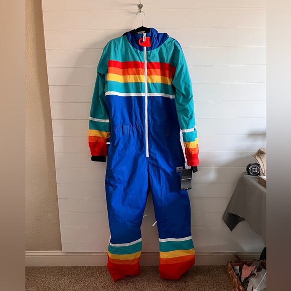 Tipsy Elves Ski Suit Mens Large Rise ‘n Ride Retro Snow Suit Brand Missing Belt - Picture 3 of 13